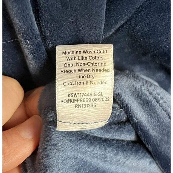 Evereve Blue Velvet‎ Funnel Cowl Neck Top Long Sleeve Cozy Pullover Medium - Picture 7 of 7